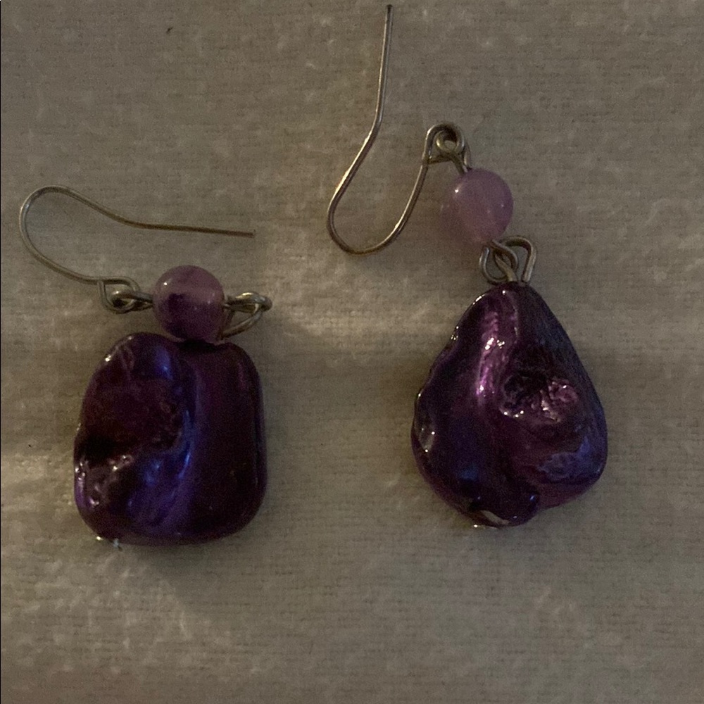 Elegant Purple Dangle Earrings